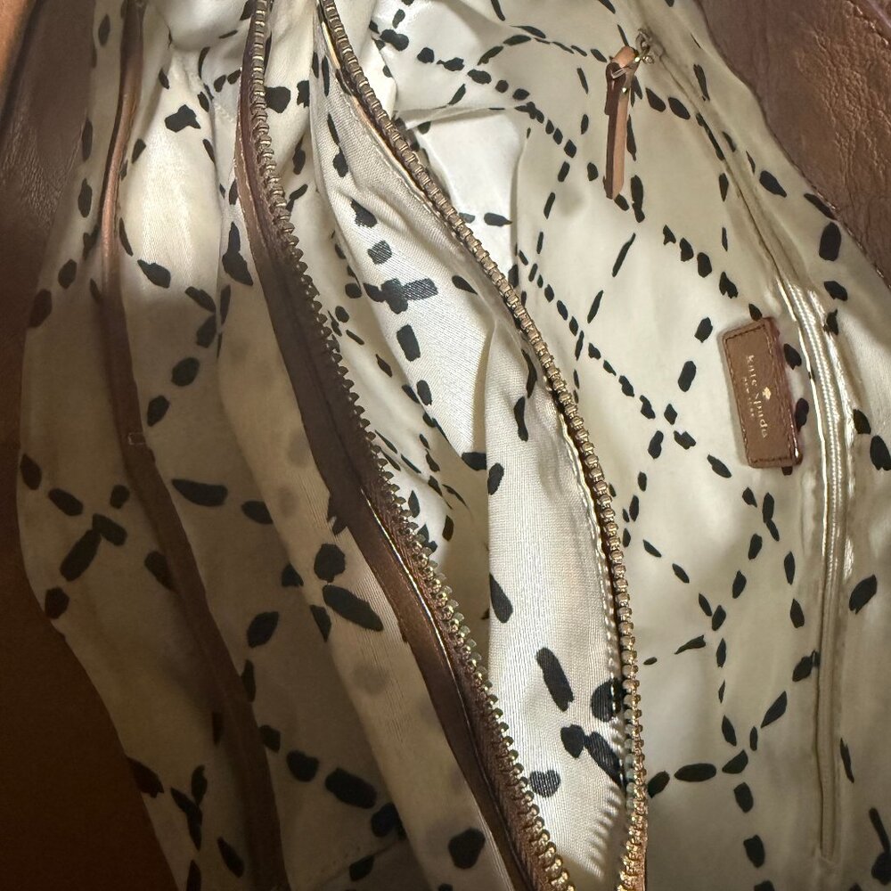 Classic brown leather Kate Spade tote bag - Picture 3 of 3